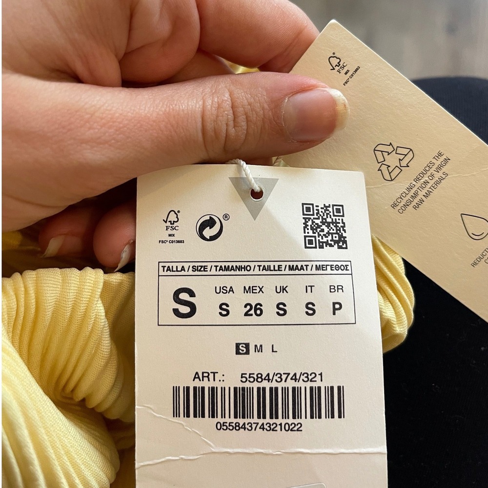 Zara Butter Yellow Two Piece Matching  Set Size S NWT Dainty‎ Coquette Feminine - Picture 7 of 16